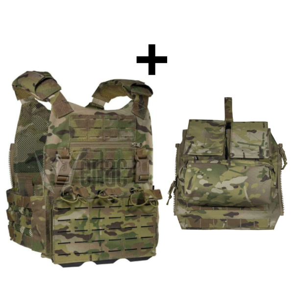 PACK CHALECO MK2 + MOCHILA CREMALLERA MULTICAM