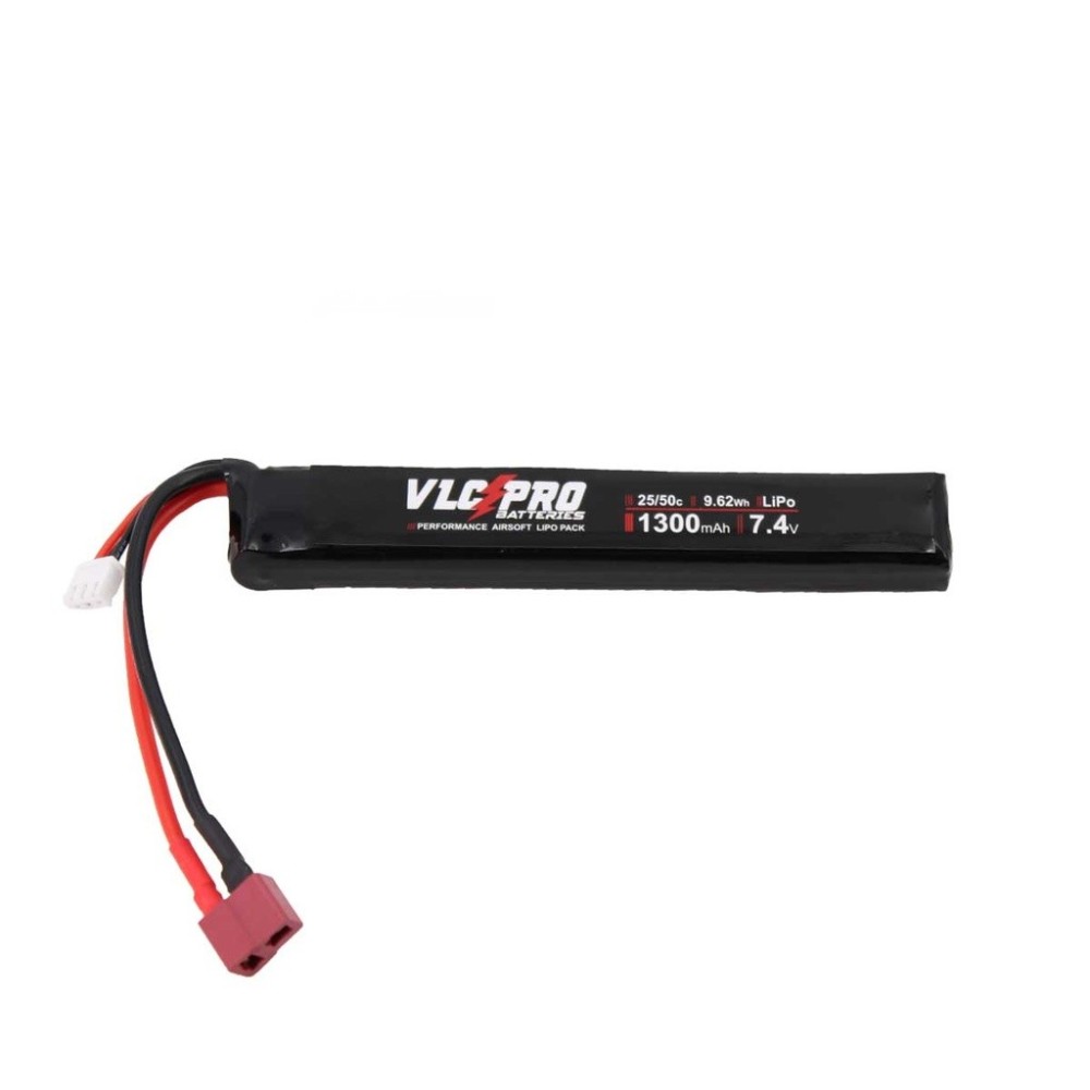 BATERIA VLC PRO LIPO 7.4V 1300MAH 25C/50C 1STICK T-DEAN NEGRA