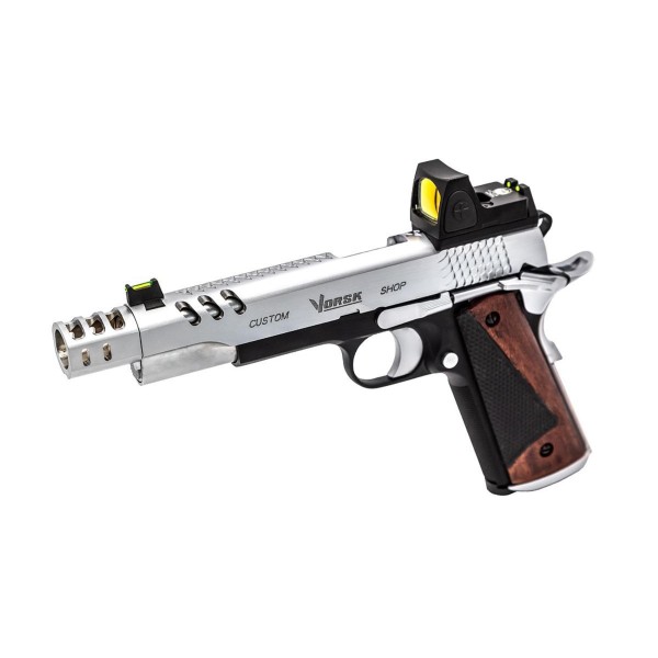 Pistola GBB VORSK CS Defender Pro MEU Plata/negro + BDS + 2 cargadores