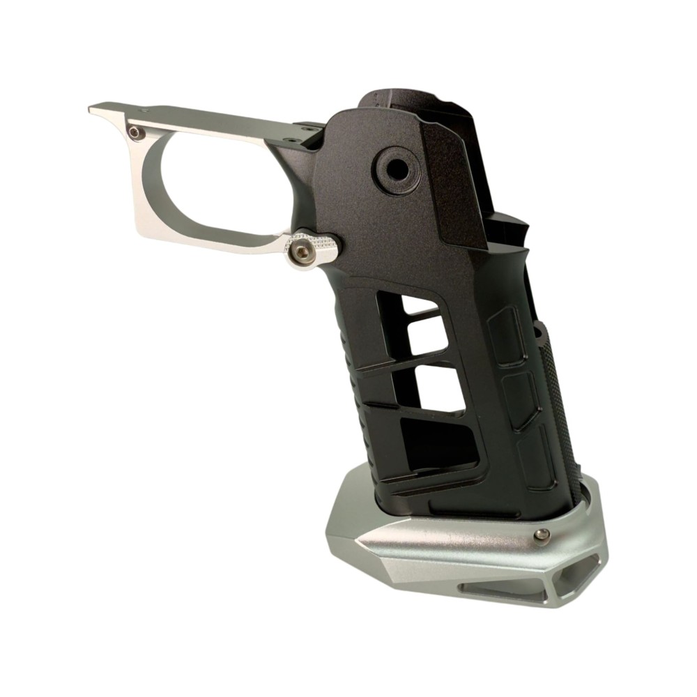 GRIP STRIKE TECH ESQUELETIZADO NEGRO & PLATA PARA HI-CAPA