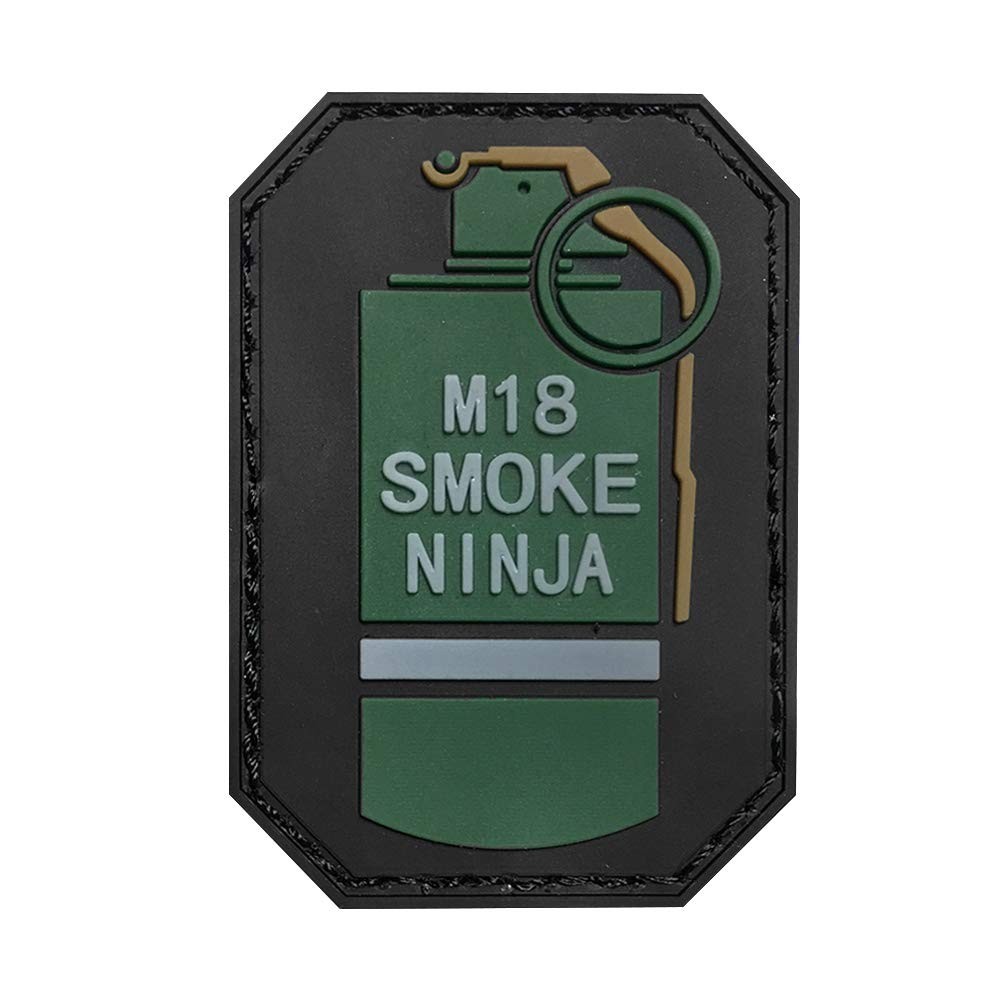 PARCHE PVC "M18 SMOKE NINJA" VERDE
