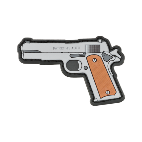PARCHE PVC "PATRIOT 45 AUTO" GRIS-MARRÓN