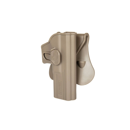 PISTOLERA RÍGIDA AMOMAX GLOCK 17/22/31 DIESTRA - TAN