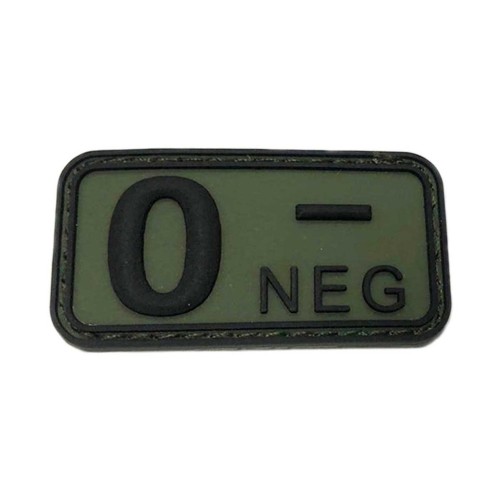 PARCHE IMMORTAL PVC GRUPO SANGUINEO 0 NEGATIVO VERDE