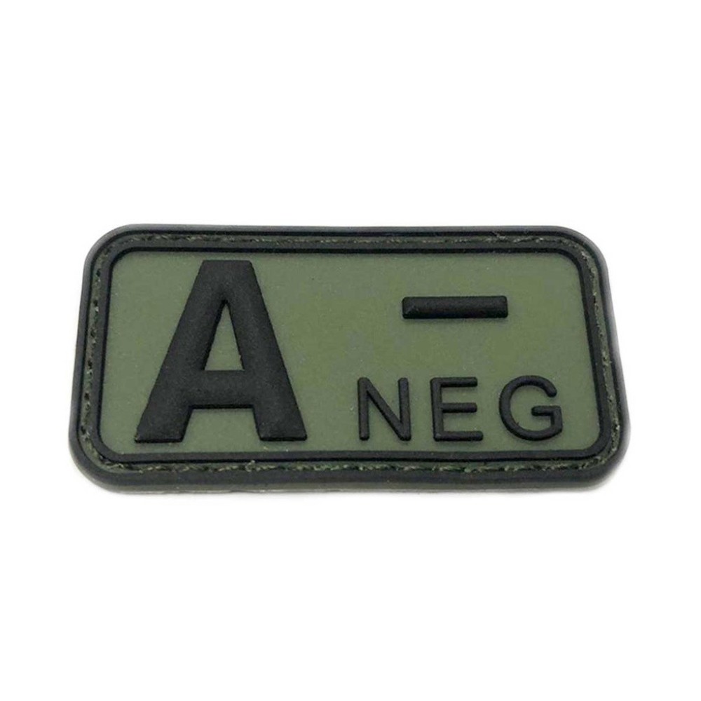 PARCHE IMMORTAL PVC GRUPO SANGUINEO A NEGATIVO VERDE