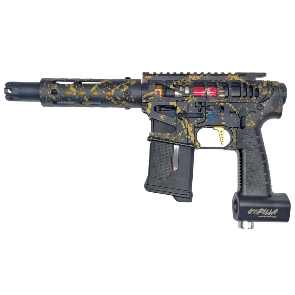 (SEGUNDA MANO) - FUSIL SPEEDSOFT WATC CUSTOM SEMI NUEVO - NEGRO & DORADO