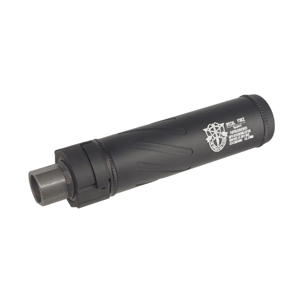 SILENCIADOR 5KU (14MM) Q/D "SPECIAL FORCE" 144-B ESTRIADO 150MM - NEGRO