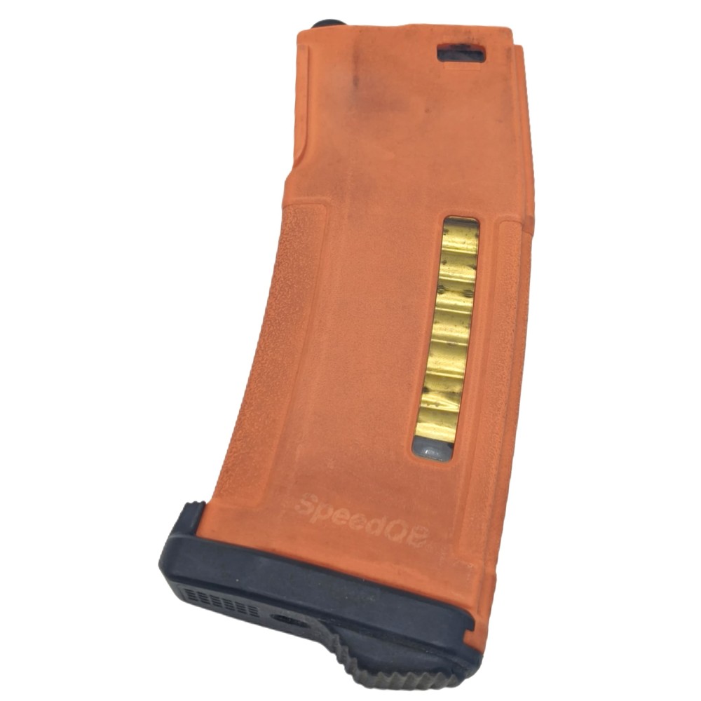 (SEGUNDA MANO) - CARGADOR PTS EPM X SPEEDQB AEG (150RDS) SEMI-NUEVO NARANJA