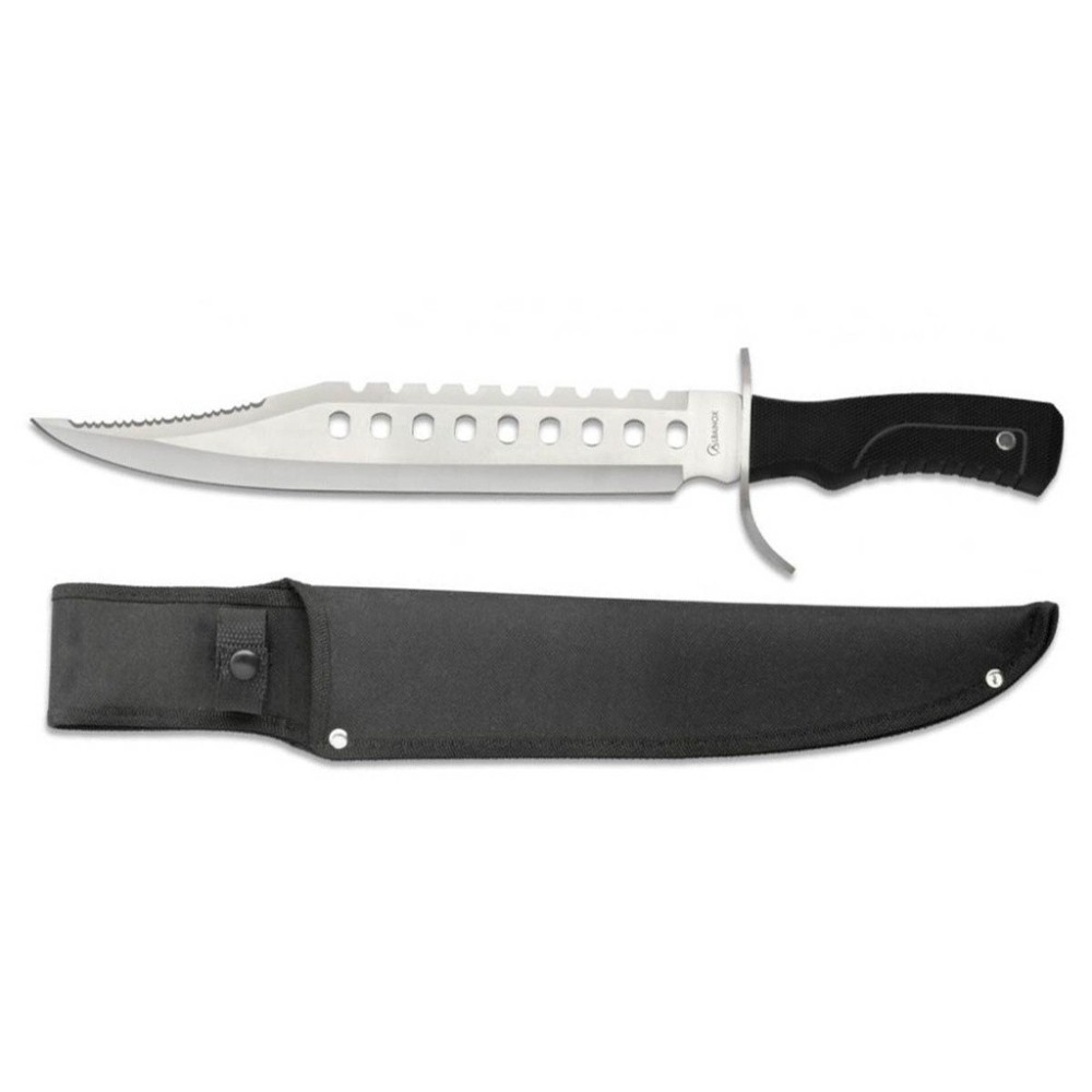 CUCHILLO ALBAINOX 28.7CM C/FUNDA NYLON NEGRO-BLANCO