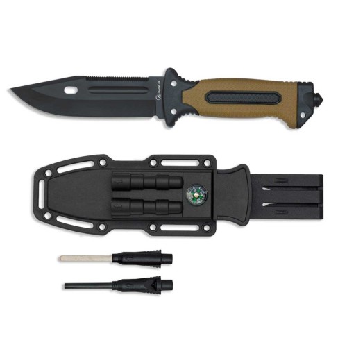 CUCHILLO ALBAINOX FUNDA RIGIDA NEGRO-COYOTE