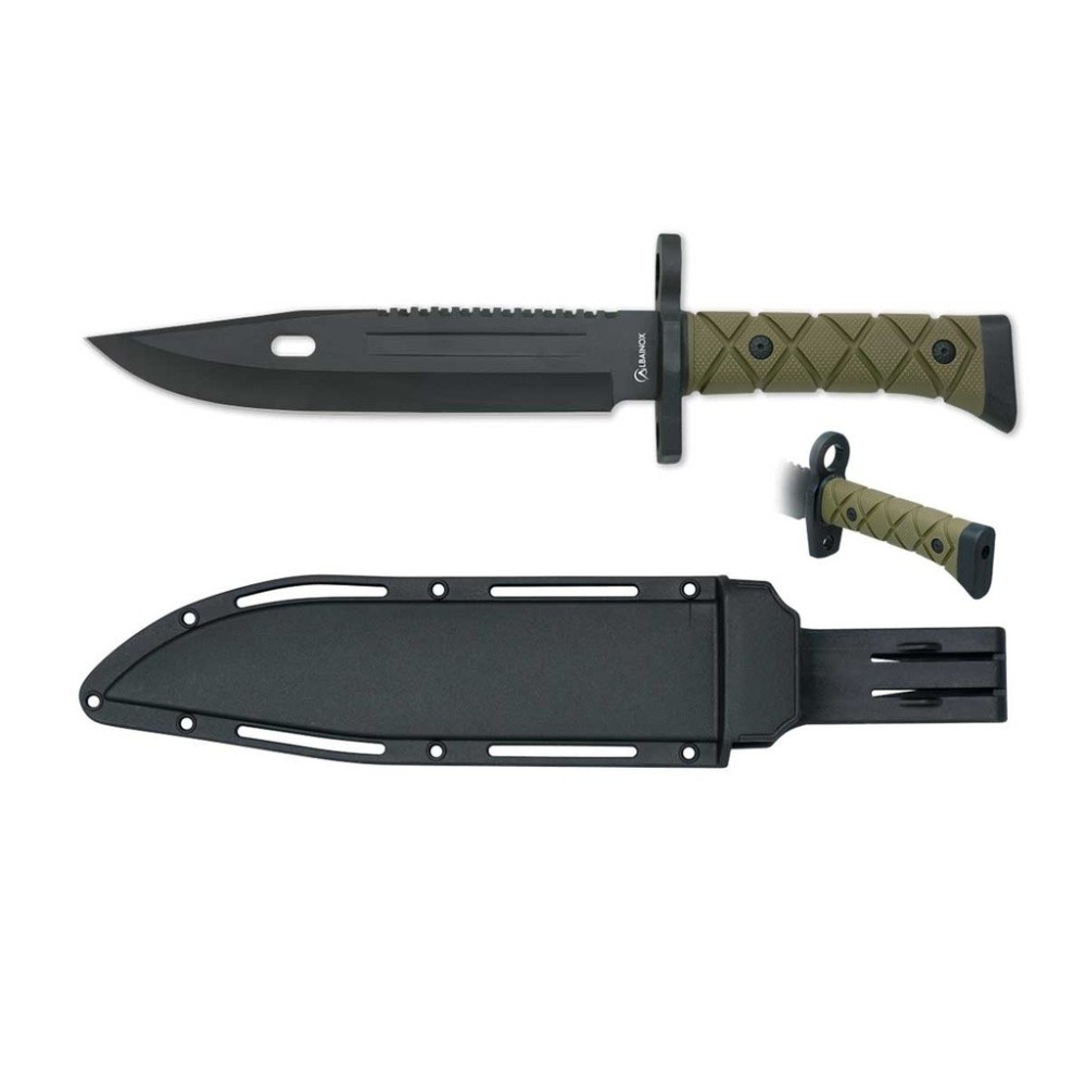 CUCHILLO ALBAINOX FUNDA RIGIDA NEGRO-VERDE