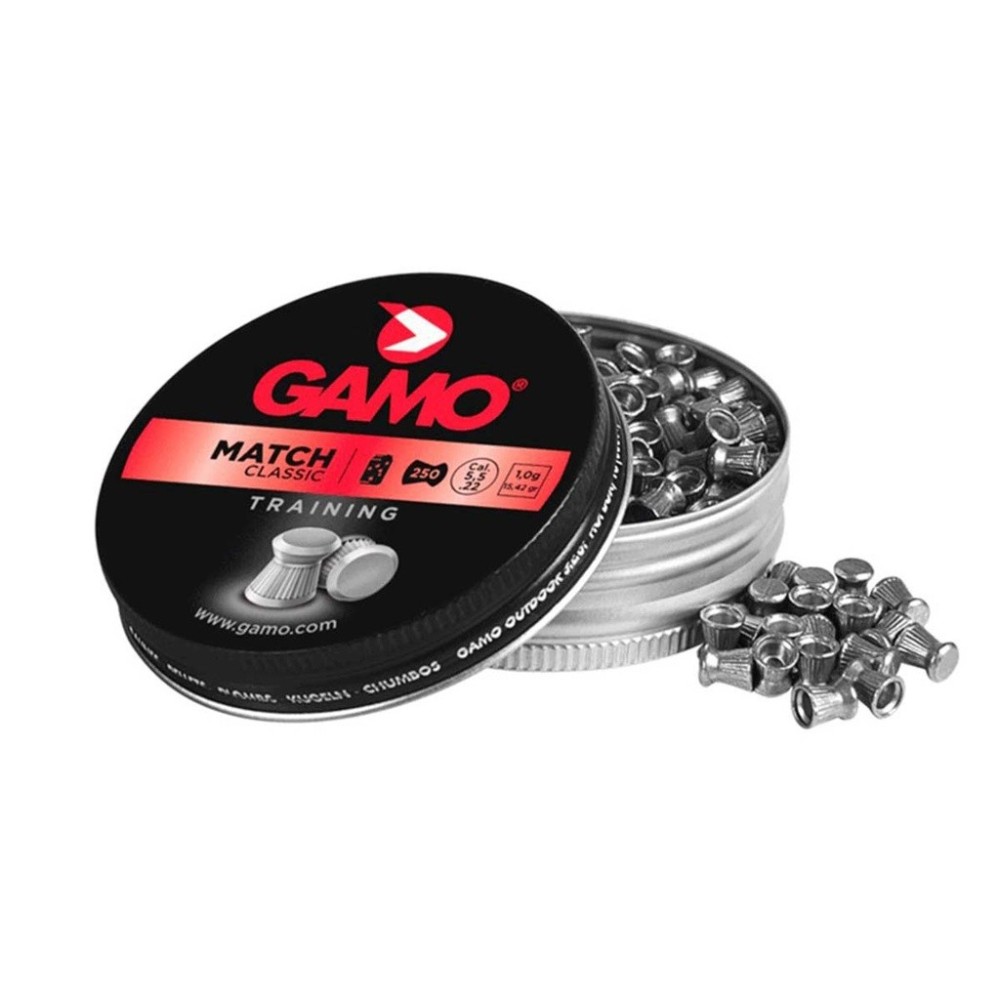 PERDIGONES GAMO 5.5 MATCH 250 PIEZAS COPA PLATA