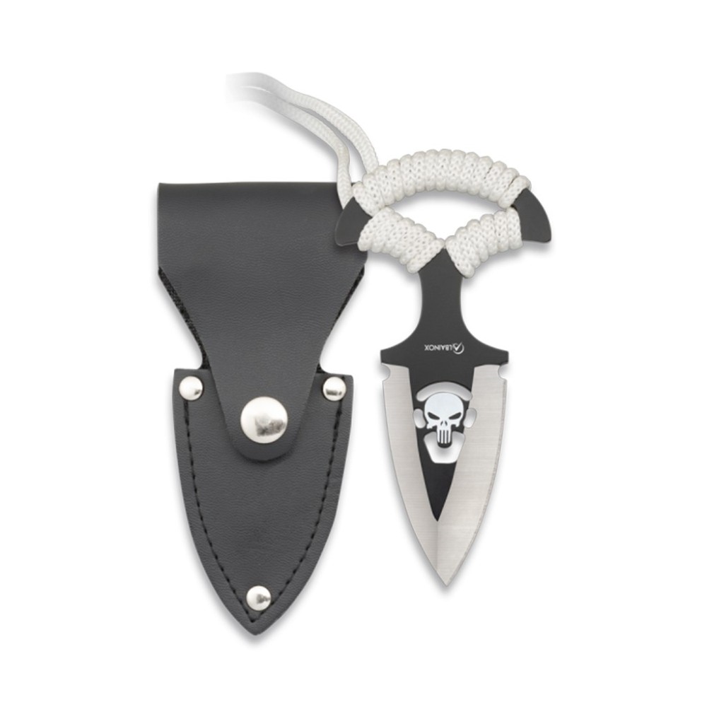 CUCHILLO ALBAINOX CORTO PUNISHER NEGRO-BLANCO