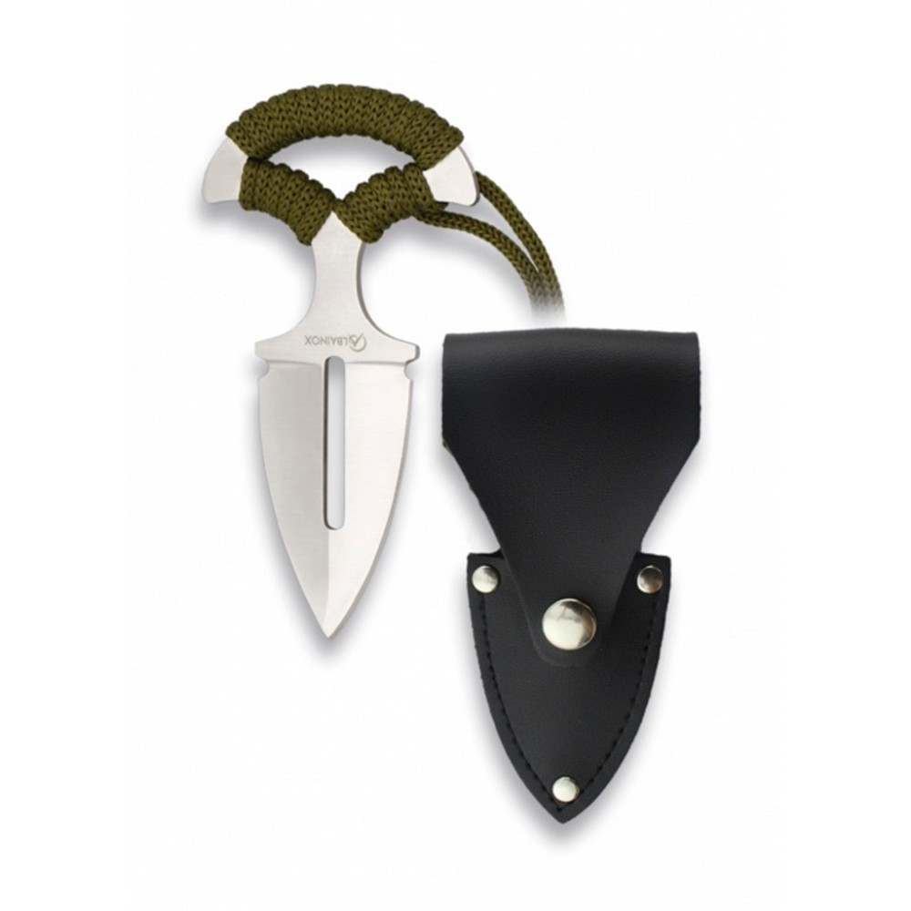 CUCHILLO ALBAINOX SKINER CUERDA PLATA-VERDE