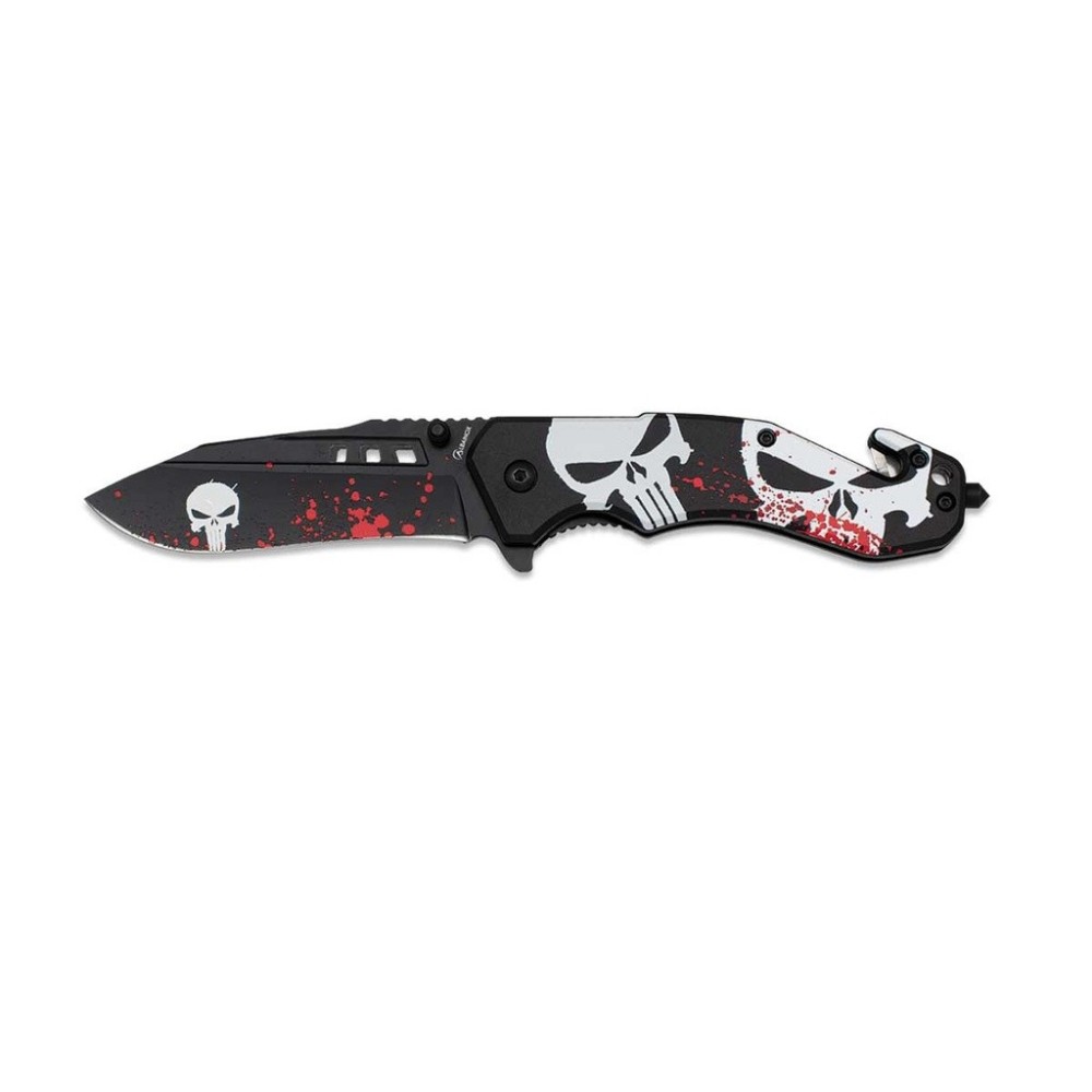 NAVAJA ALBAINOX CON CAJA ABS PUNISHER 8.5CM NEGRO/BLANCO