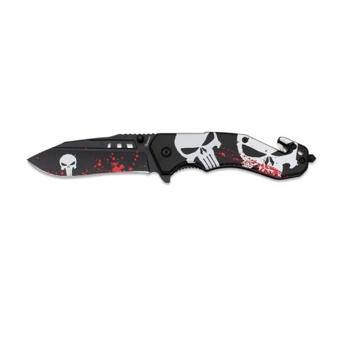 NAVAJA ALBAINOX CON CAJA ABS PUNISHER 8.5CM NEGRO/BLANCO