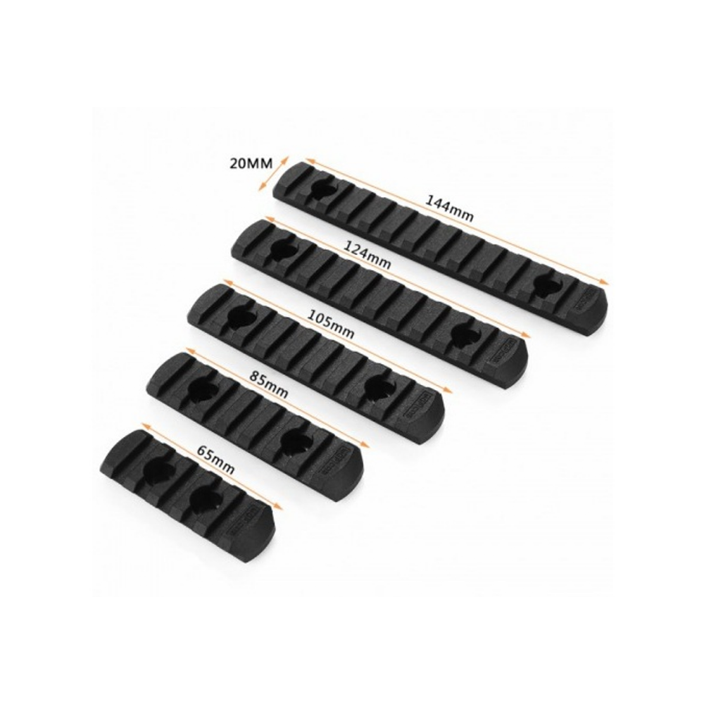 Set de railes plastico para zocalo M 5/7/9/11/13 BK