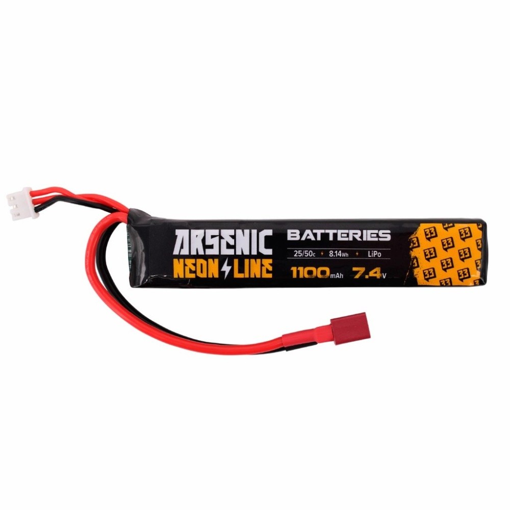BATERIA ARSENIC PRO LIPO 7.4V 1100MAH 25C/50C 1STICK T-DEAN NEGRA