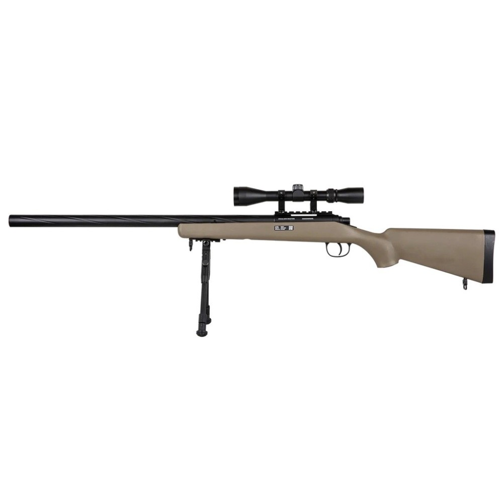 FUSIL SPECNA ARMS SA-S12 EDGE VSR-10 C/ VISOR Y BIPODE TAN