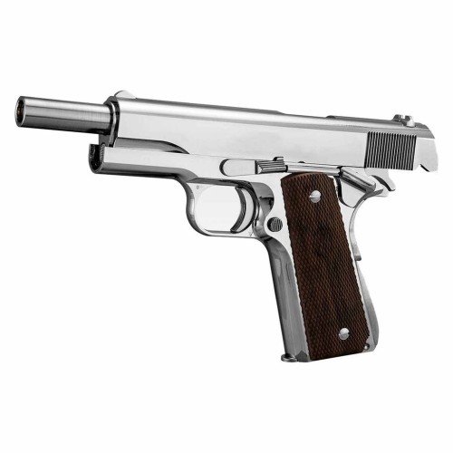 PISTOLA MARUI COLT MARK IV SERIES 70 NICKEL PLATA